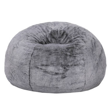 Grey fluffy bean online bag chair